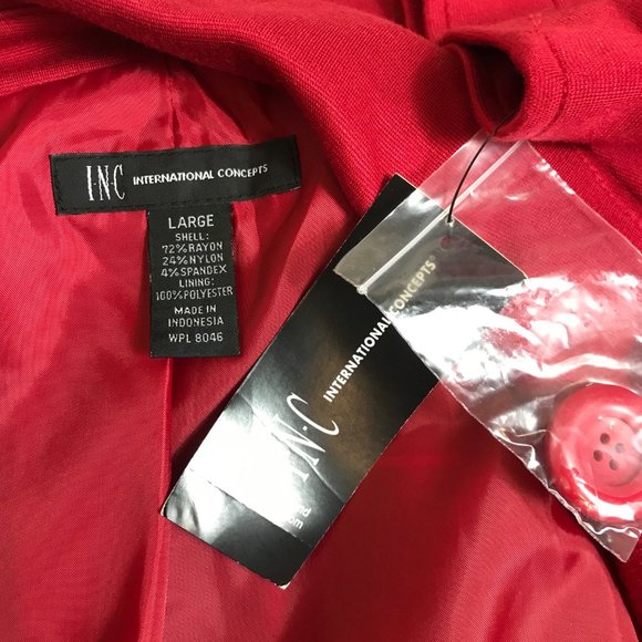 INC International Concepts Jubilant Peacoat Size Large Glamorous Red NWT - Picture 6 of 6